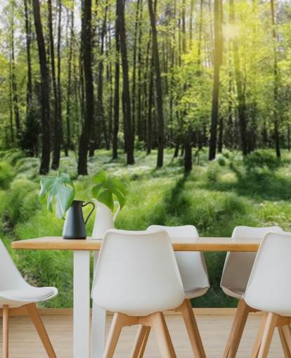 Decorazione murale con foresta