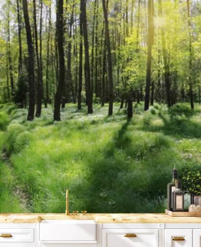 Decorazione murale con foresta