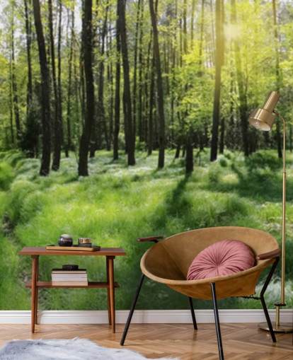 Decorazione murale con foresta