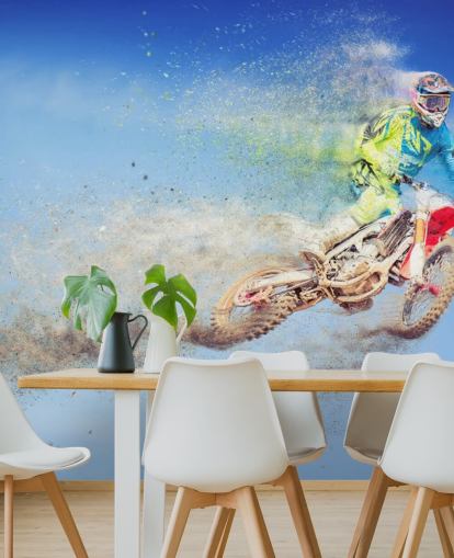 Lentävä Motocross Rider Taustakuva