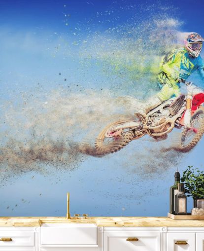 Fliegender Motocross-Fahrer Tapete Fliegender Motocross-Fahrer Tapete