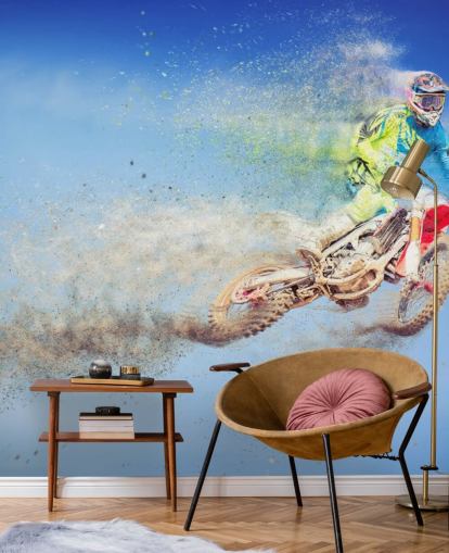 Fondo de pantalla de motocross volador