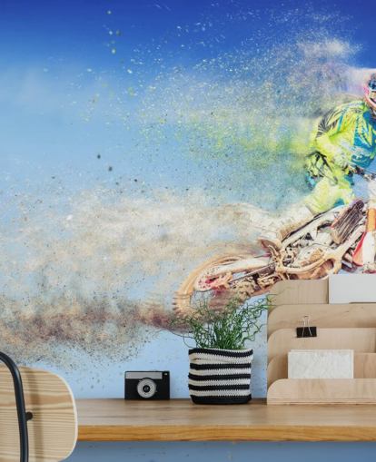 Fliegender Motocross-Fahrer Tapete Fliegender Motocross-Fahrer Tapete