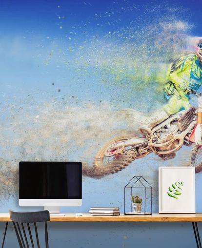 Flygande Motocross Rider Bakgrund