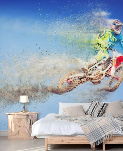 Fondo de pantalla de motocross volador