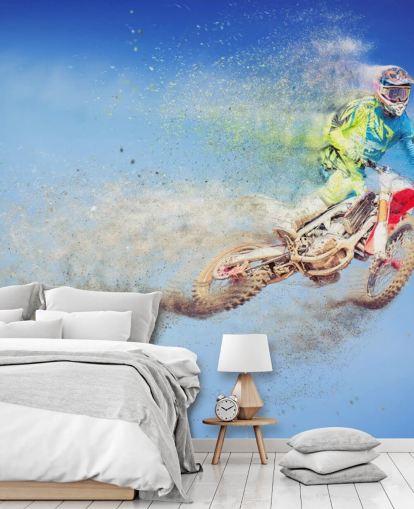 Fondo de pantalla de motocross volador