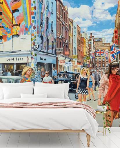 1960-tallets london street tapet