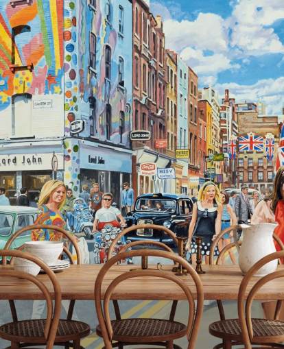 1960'erne London Street tapet