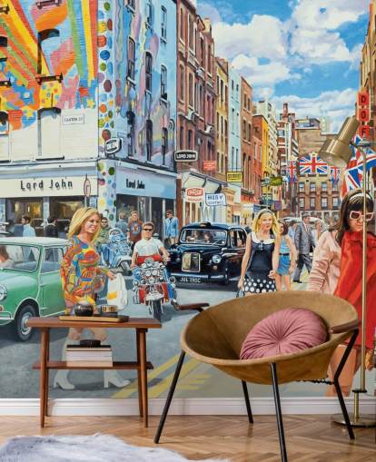 1960'erne London Street tapet