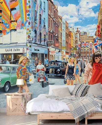 1960-talets london street tapet 1960-talets london street tapet