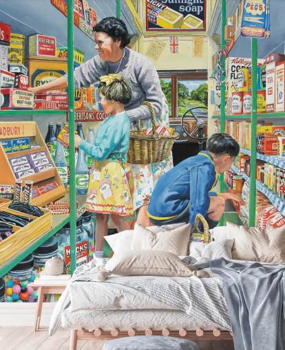 Handyshop in der Vergangenheit, Hintergrundbild