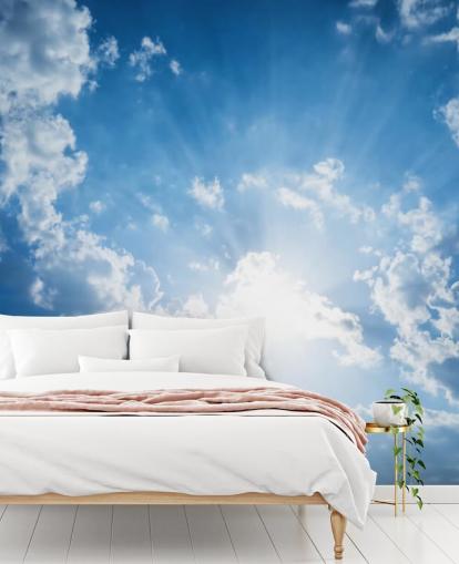 Papel de Parede Céu Azul e Branco