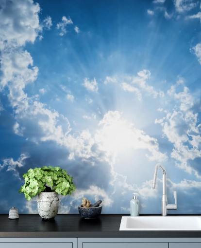 Blue and White Sky Wallpaper