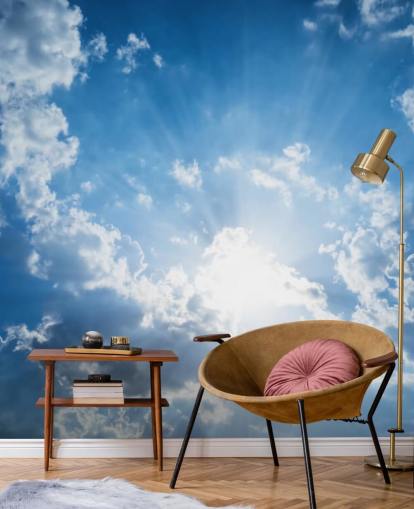 Papel de pared Cielo azul y blanco