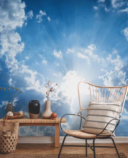 Papel de pared Cielo azul y blanco