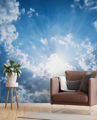 Papel de pared Cielo azul y blanco