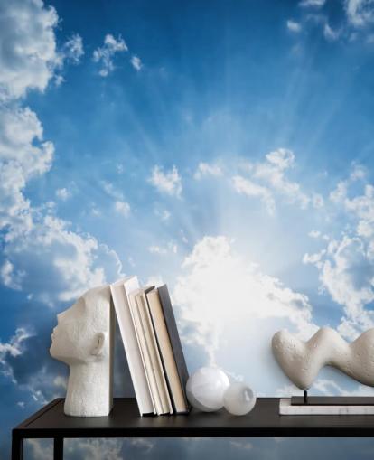 Blå og Hvid Sky Baggrund