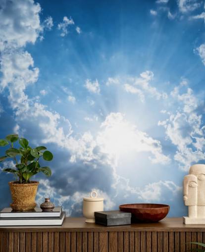 Papel de pared Cielo azul y blanco