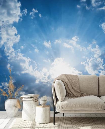 Papel de pared Cielo azul y blanco