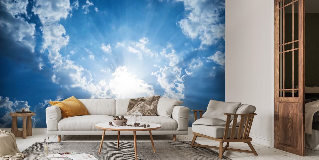 Papier peint de beaux nuages et ciel bleu | Wallsauce FR