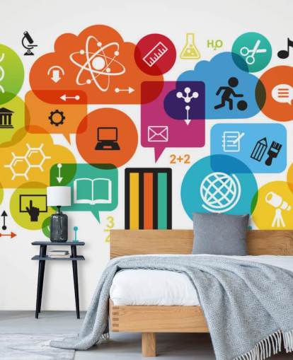 Mural de pared Iconos educativos