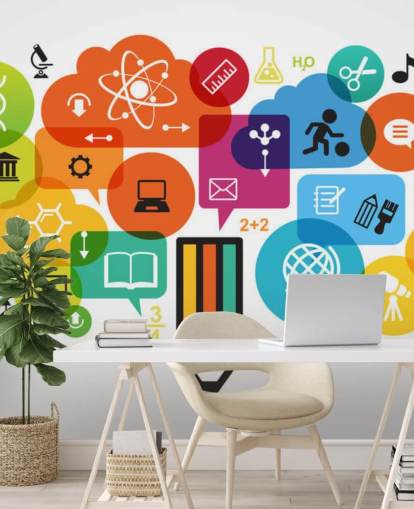 Education Icons Wall Mural