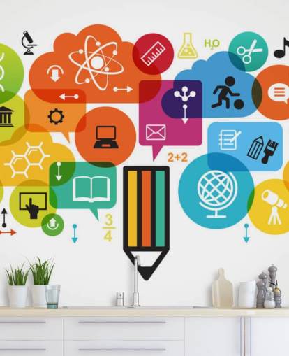 Education Icons Wall Mural