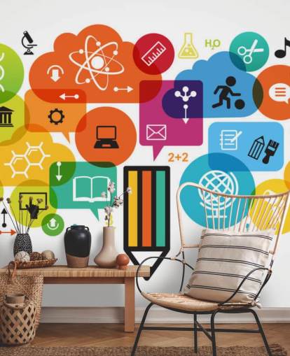 Education Icons Wall Mural