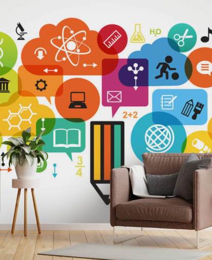Education Icons Wall Mural