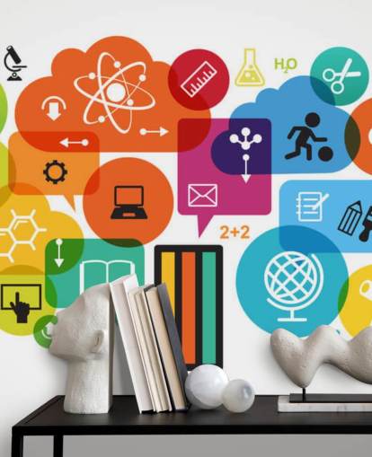 Education Icons Wall Mural