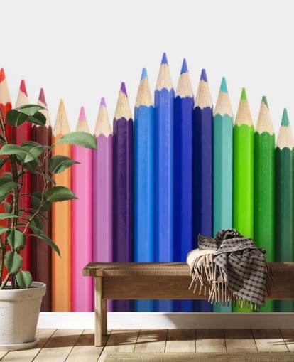multicoloured pencils wallpaper