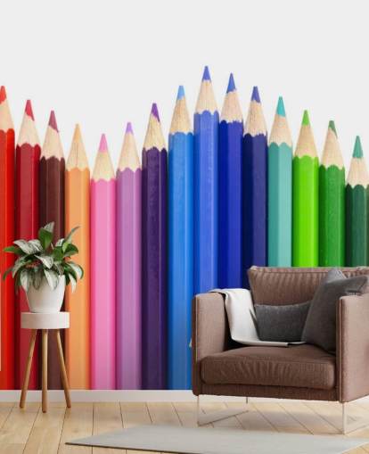 multicoloured pencils wallpaper