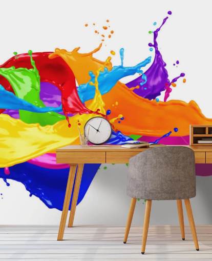 Rainbow Splash af Paint Wallpaper