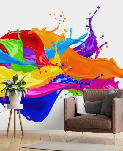 Regenbogen Farbspritzer Tapete
