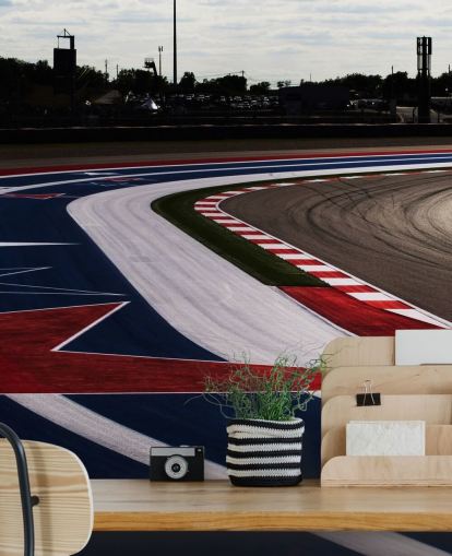 F1 spor i blå, hvite og røde farger bakgrunn F1 spor i blå, hvite og røde farger bakgrunn