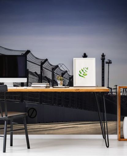 Lewis Hamilton Racing in Distance on Track fondo de pantalla