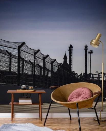 Papel de parede Lewis Hamilton Racing in Distance on Track