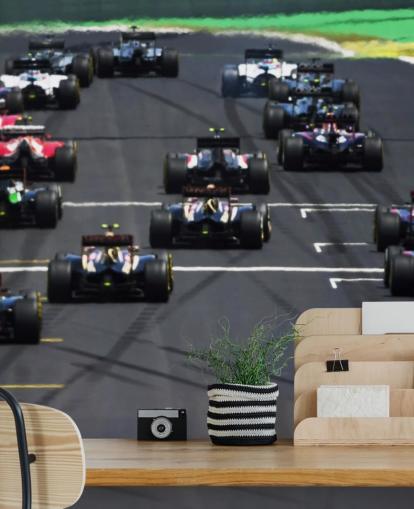 F1-Autos auf der Strecke Tapete