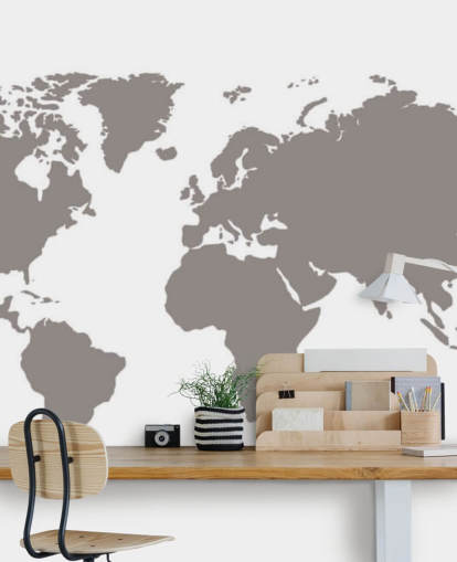 Mappa del mondo Grey Blank Carta da parati grigia Mappa del mondo Grey Blank Carta da parati grigia