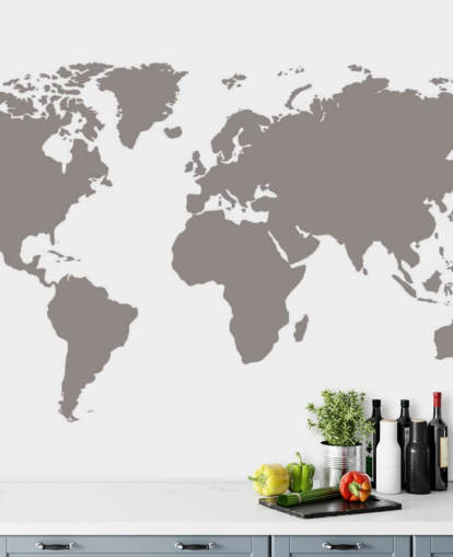 Mapa do mundo em branco cinza Papel de parede cinza