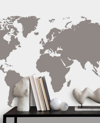 Mapa del mundo en blanco gris Papel pintado gris Mapa del mundo en blanco gris Papel pintado gris