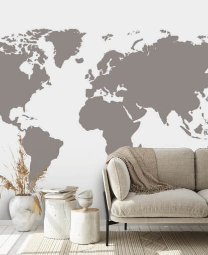 Mapa del mundo en blanco gris Papel pintado gris Mapa del mundo en blanco gris Papel pintado gris