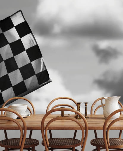 Papel de parede xadrez preto e branco da bandeira F1 Papel de parede xadrez preto e branco da bandeira F1