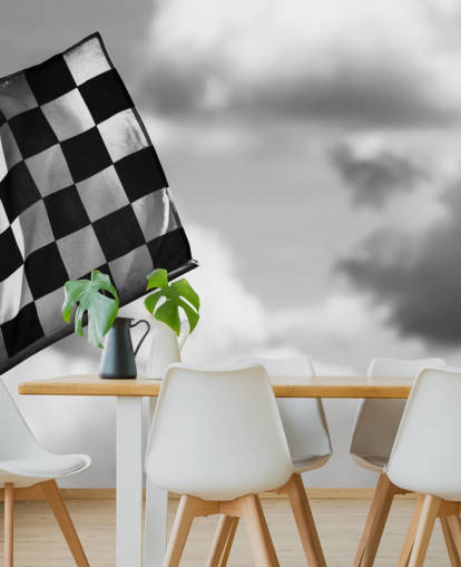 Chequered Black and White F1 Flag Wallpaper