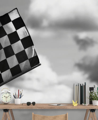 Chequered Black and White F1 Flag Wallpaper