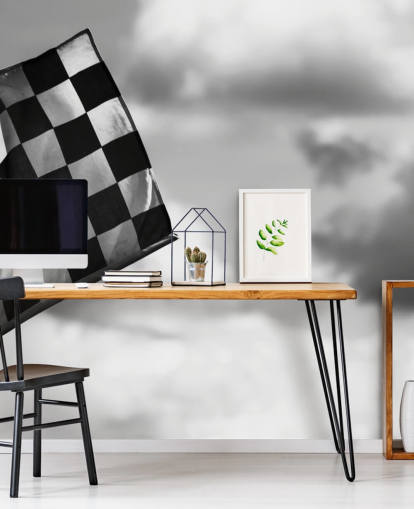 Papel pintado de la bandera F1 a cuadros en blanco y negro