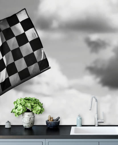 Chequered Black and White F1 Flag Wallpaper