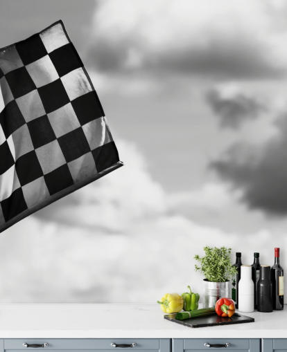 Chequered Black and White F1 Flag Wallpaper