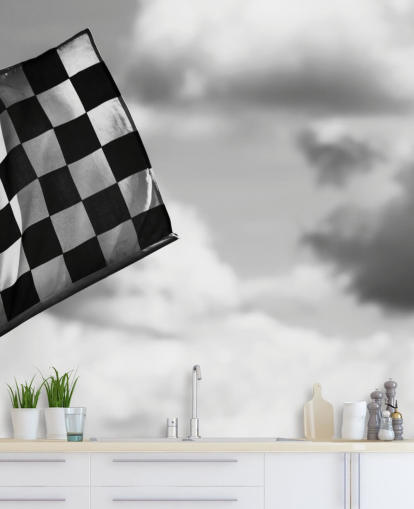 Chequered Black and White F1 Flag Wallpaper