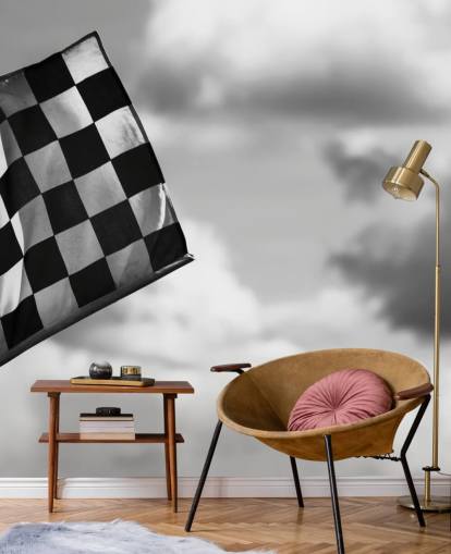 Chequered Black and White F1 Flag Wallpaper